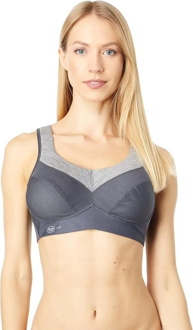 Anita Active Women's 40B Gray PanAlp Wool Firm Support Softcup Sports Bra C12-4